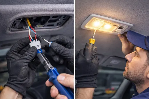 نصب چراغ سقف خودرو