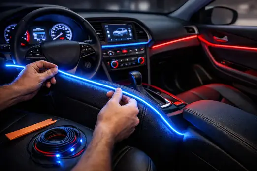 اجرا و نصب نورپردازی داخلی خودرو